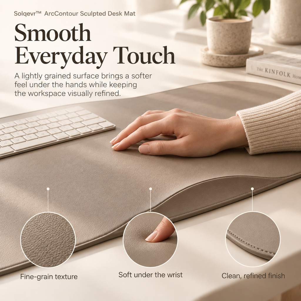 Solqevr™ ArcContour Sculpted Desk Mat