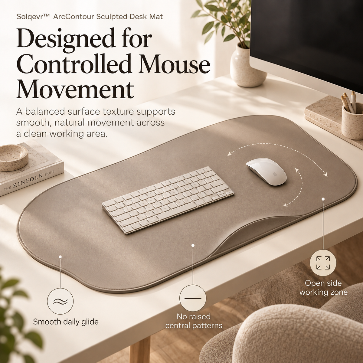 Solqevr™ ArcContour Sculpted Desk Mat
