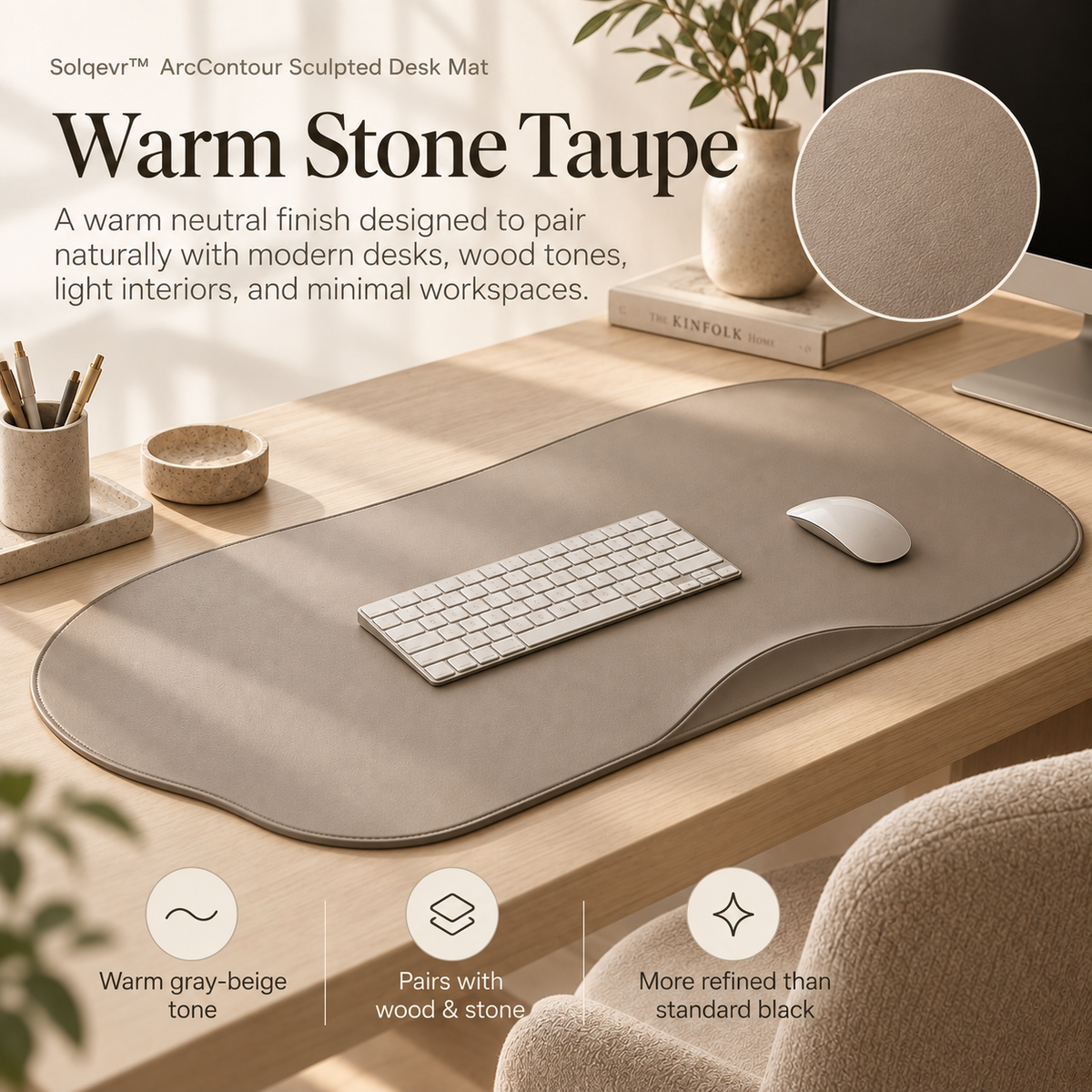 Solqevr™ ArcContour Sculpted Desk Mat