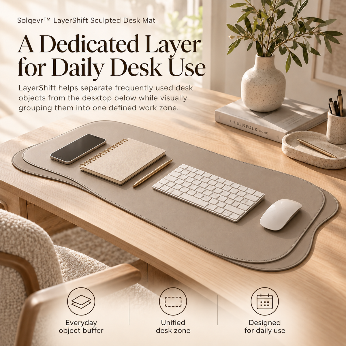 Solqevr™ LayerShift Sculpted Desk Mat