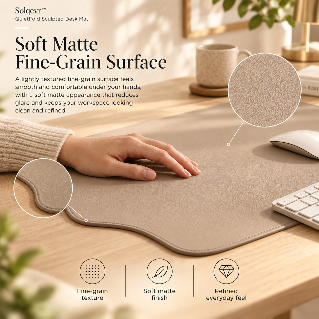 Solqevr™ QuietFold Sculpted Desk Mat
