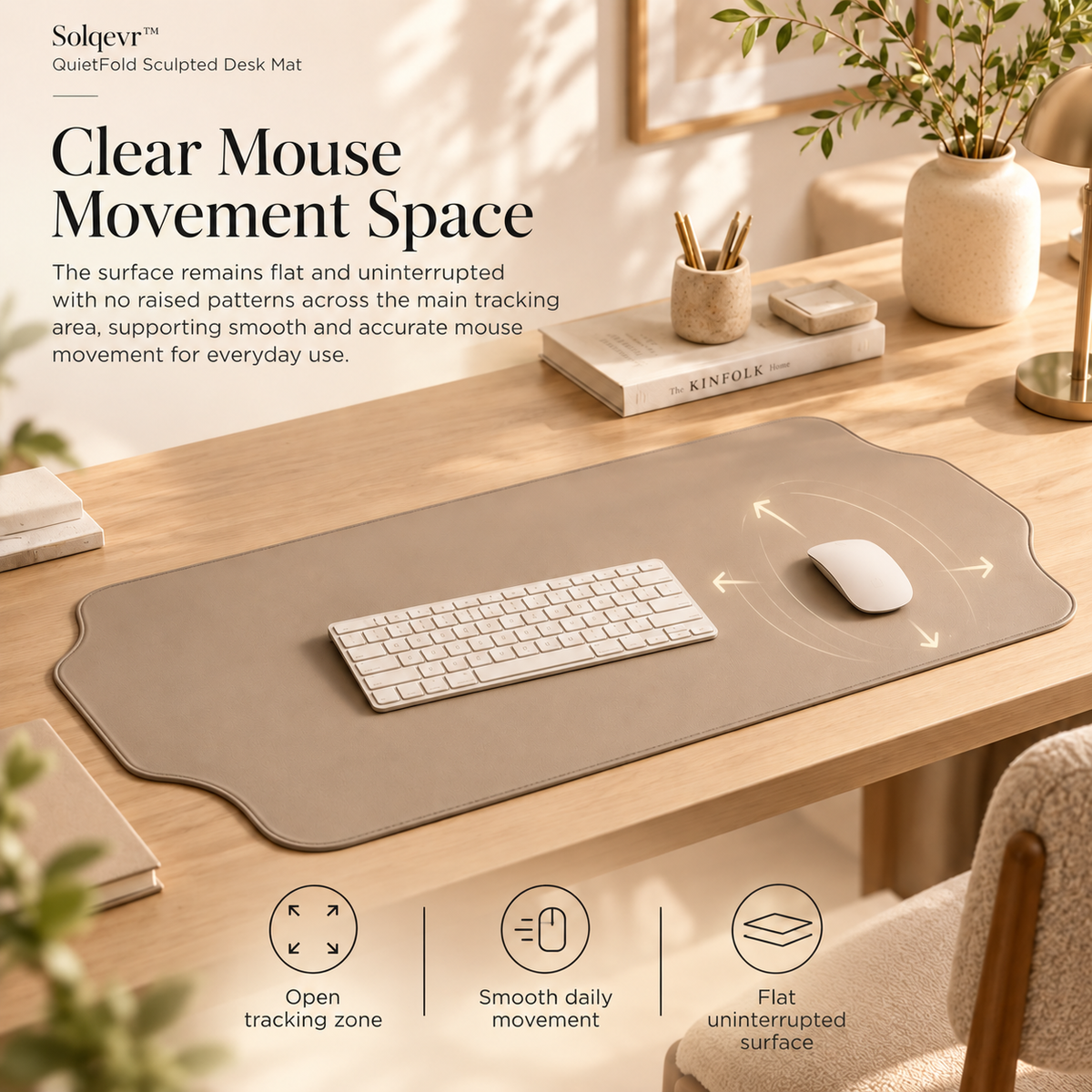 Solqevr™ QuietFold Sculpted Desk Mat
