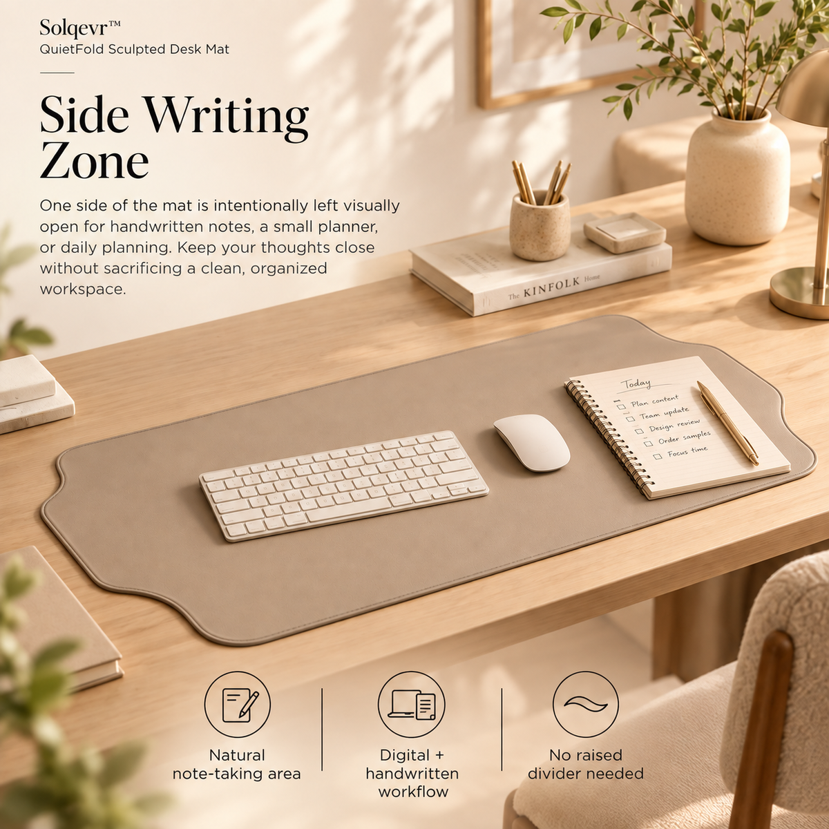Solqevr™ QuietFold Sculpted Desk Mat
