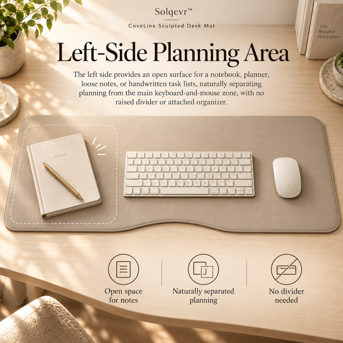 Solqevr™ CoveLine Sculpted Desk Mat