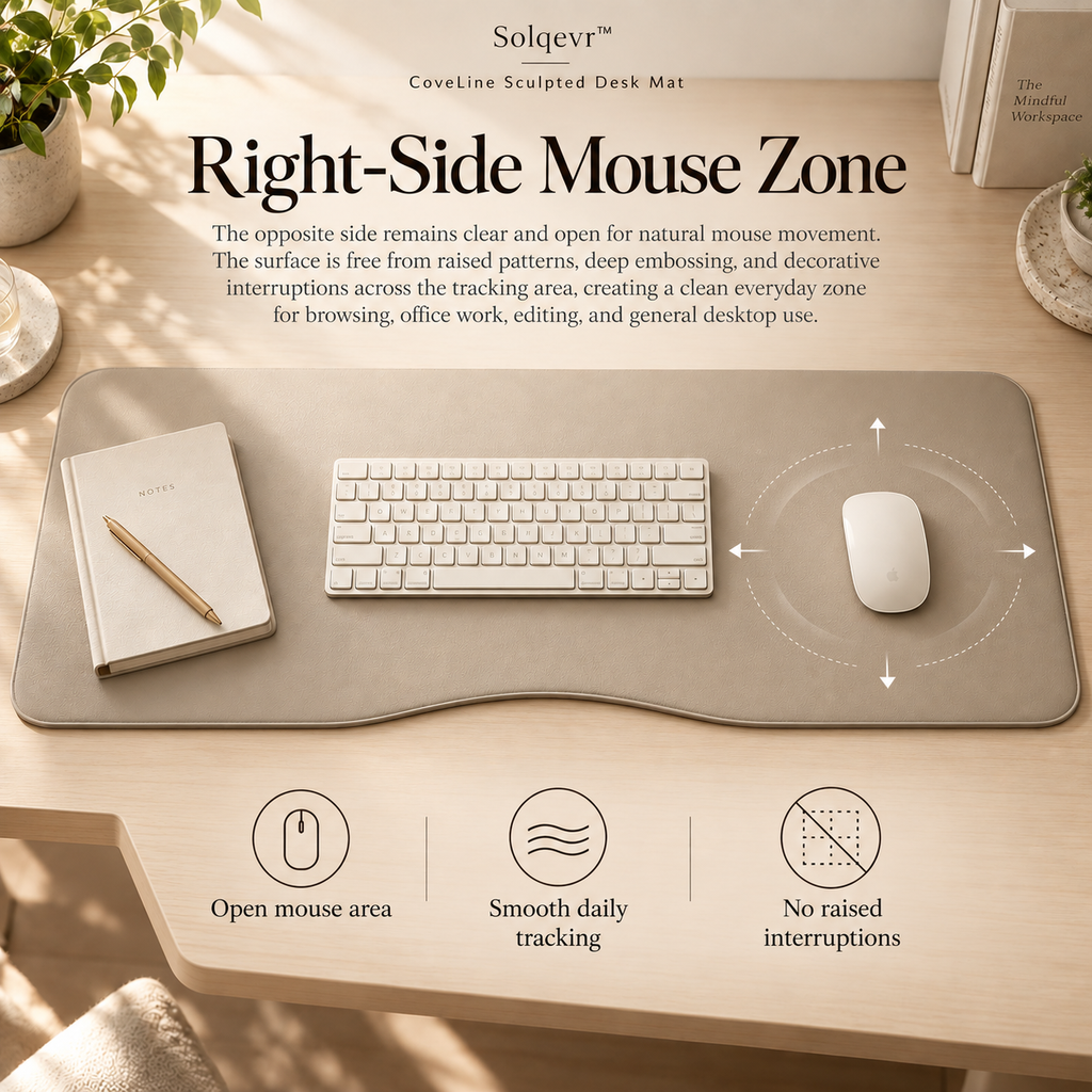 Solqevr™ CoveLine Sculpted Desk Mat