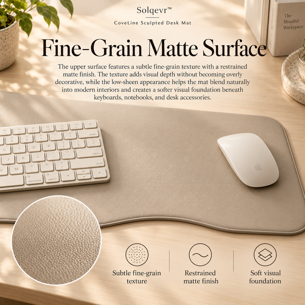 Solqevr™ CoveLine Sculpted Desk Mat