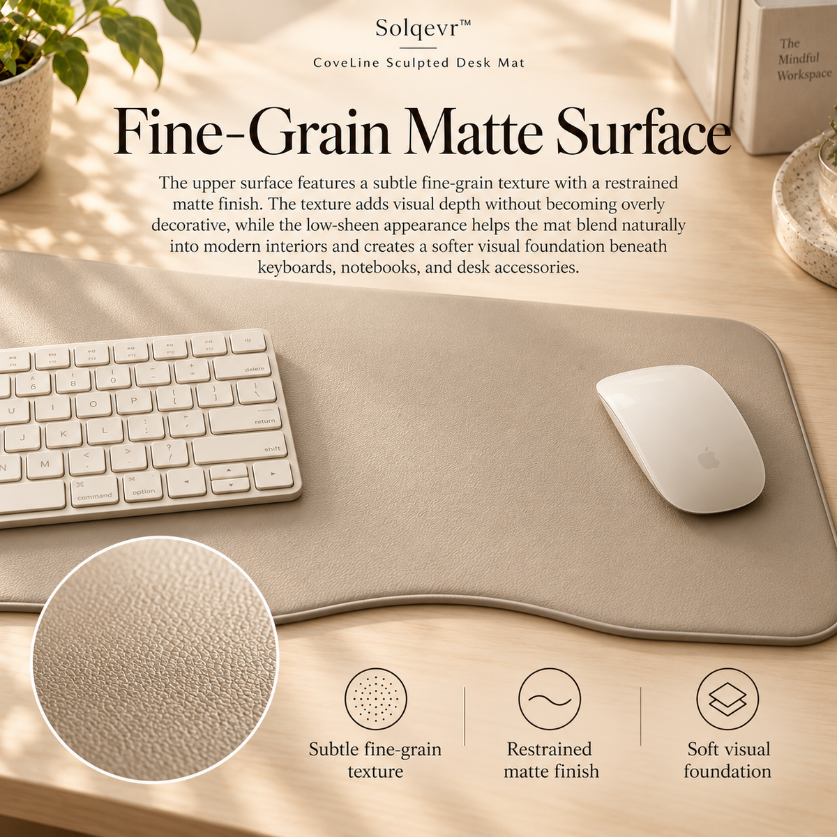 Solqevr™ CoveLine Sculpted Desk Mat