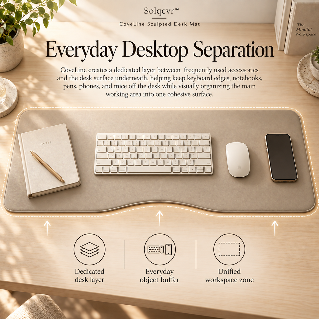 Solqevr™ CoveLine Sculpted Desk Mat