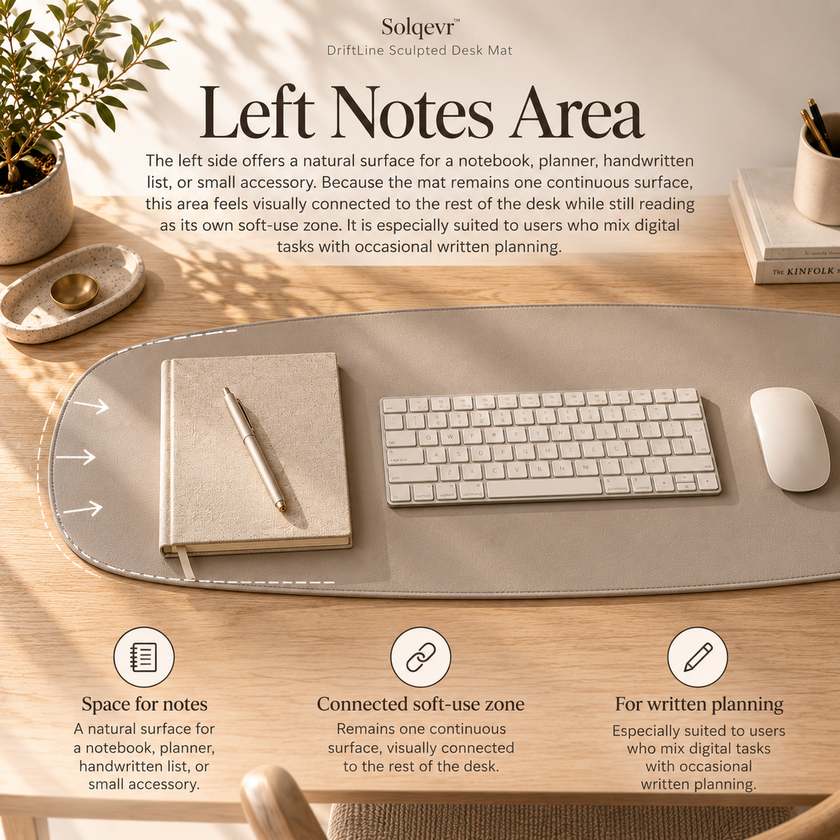 Solqevr™ WingArc Sculpted Desk Mat