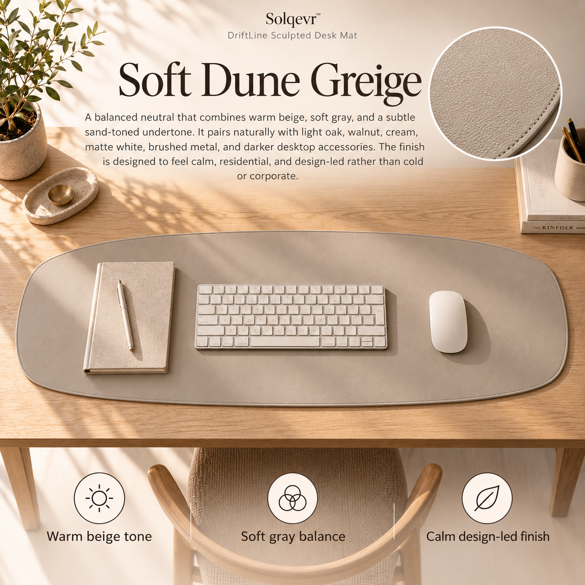 Solqevr™ WingArc Sculpted Desk Mat