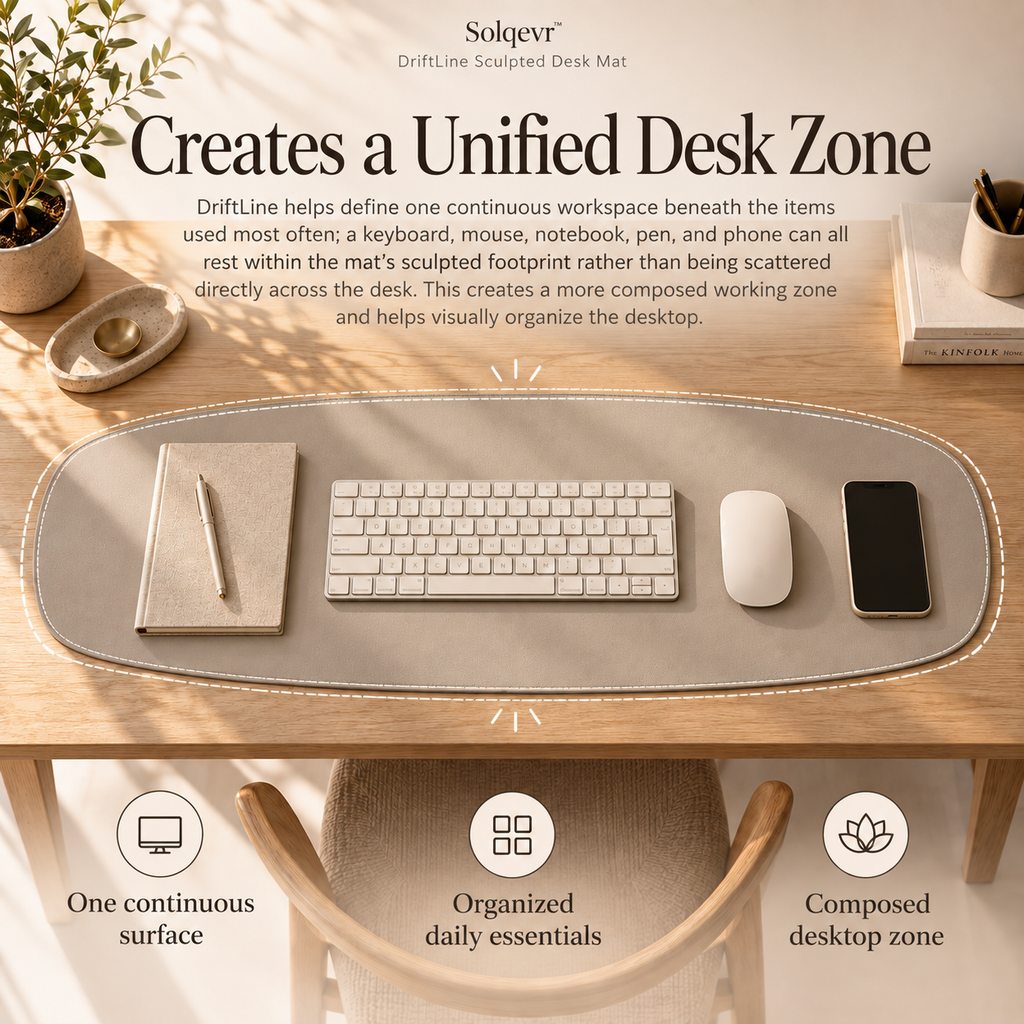 Solqevr™ WingArc Sculpted Desk Mat