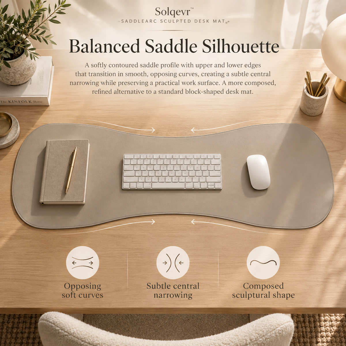 Solqevr™ DriftLine Sculpted Desk Mat
