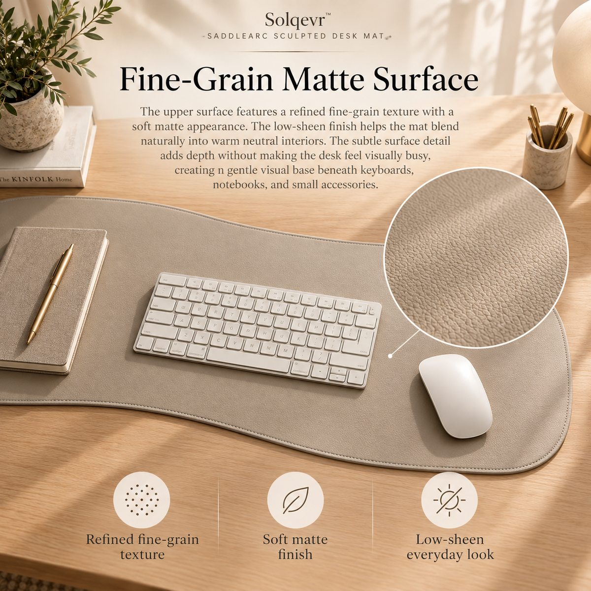 Solqevr™ DriftLine Sculpted Desk Mat