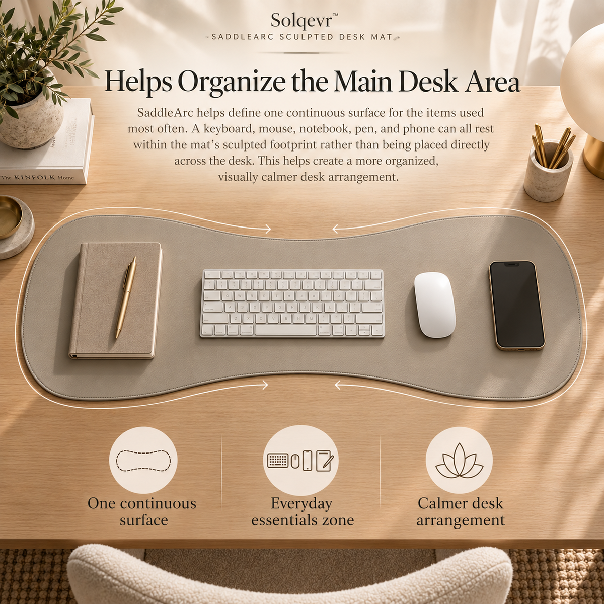 Solqevr™ DriftLine Sculpted Desk Mat