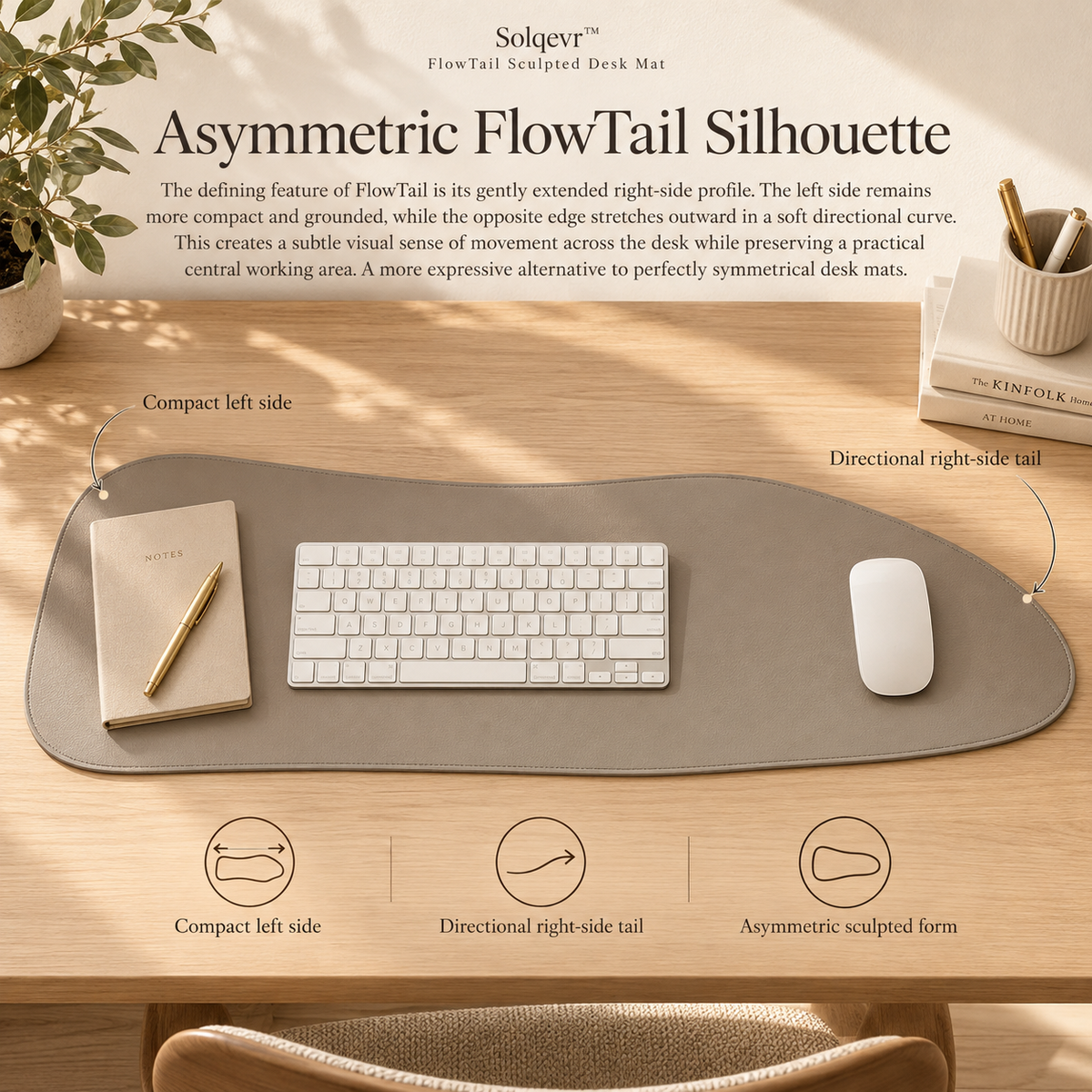 Solqevr™ SaddleArc Sculpted Desk Ma