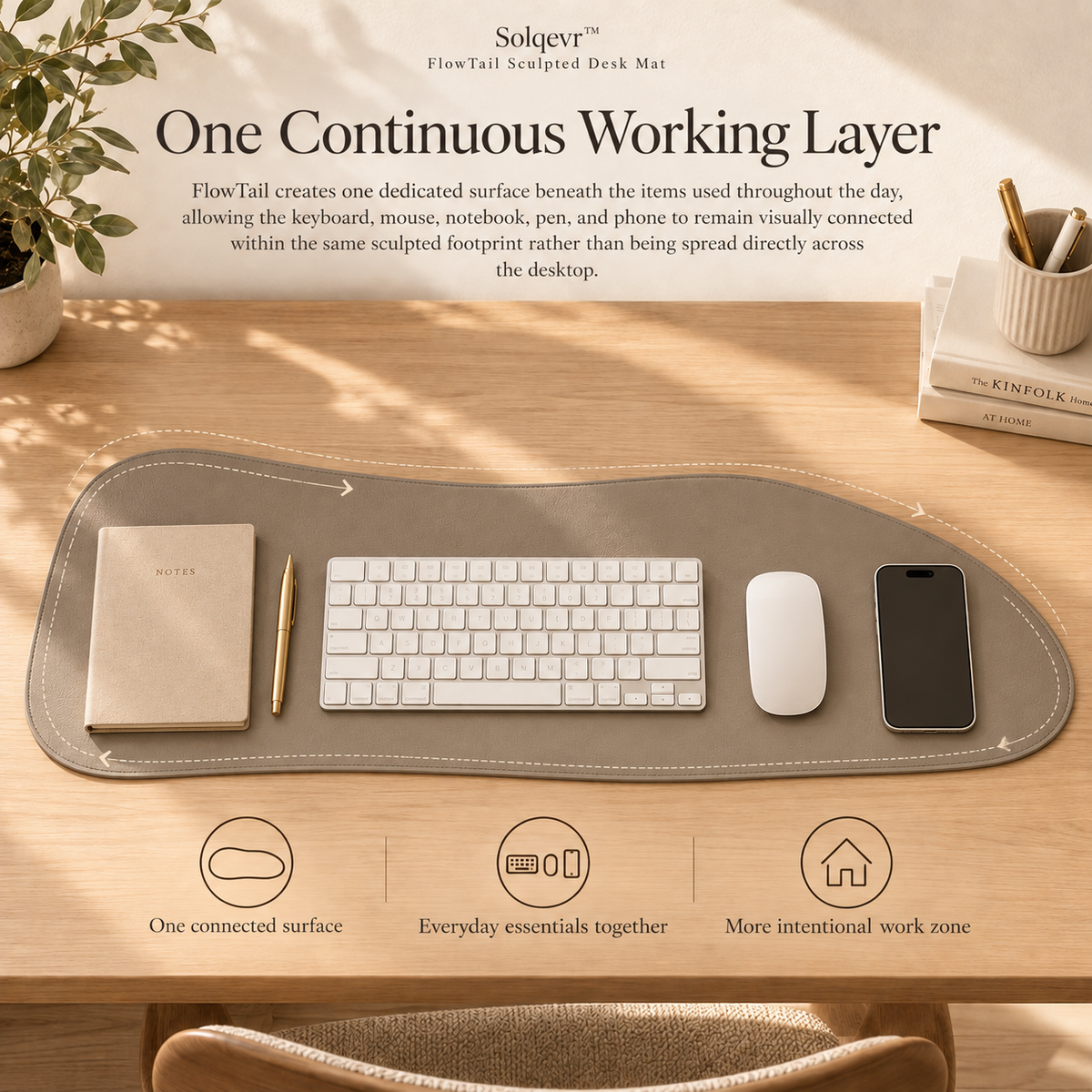 Solqevr™ SaddleArc Sculpted Desk Ma