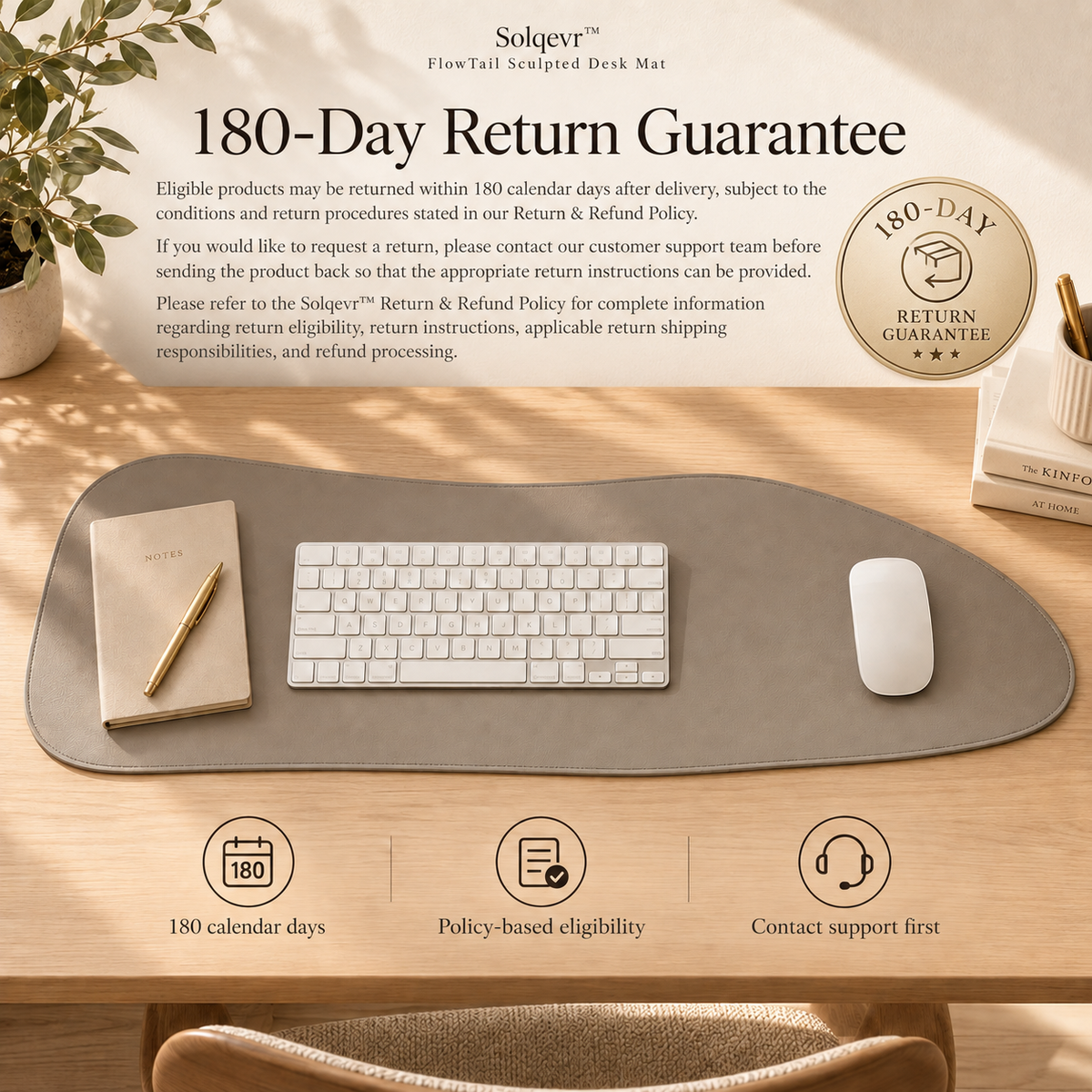 Solqevr™ SaddleArc Sculpted Desk Ma