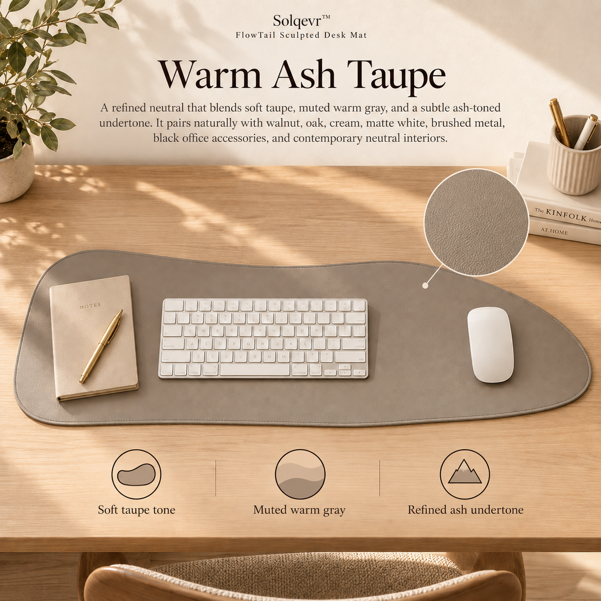 Solqevr™ FlowTail Sculpted Desk Mat