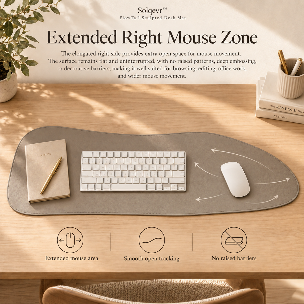 Solqevr™ FlowTail Sculpted Desk Mat