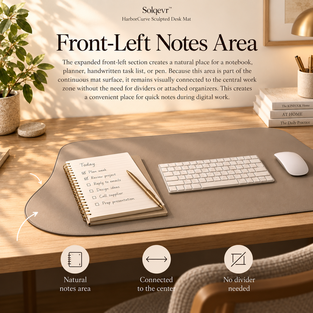 Solqevr™ HarborCurve Sculpted Desk Mat