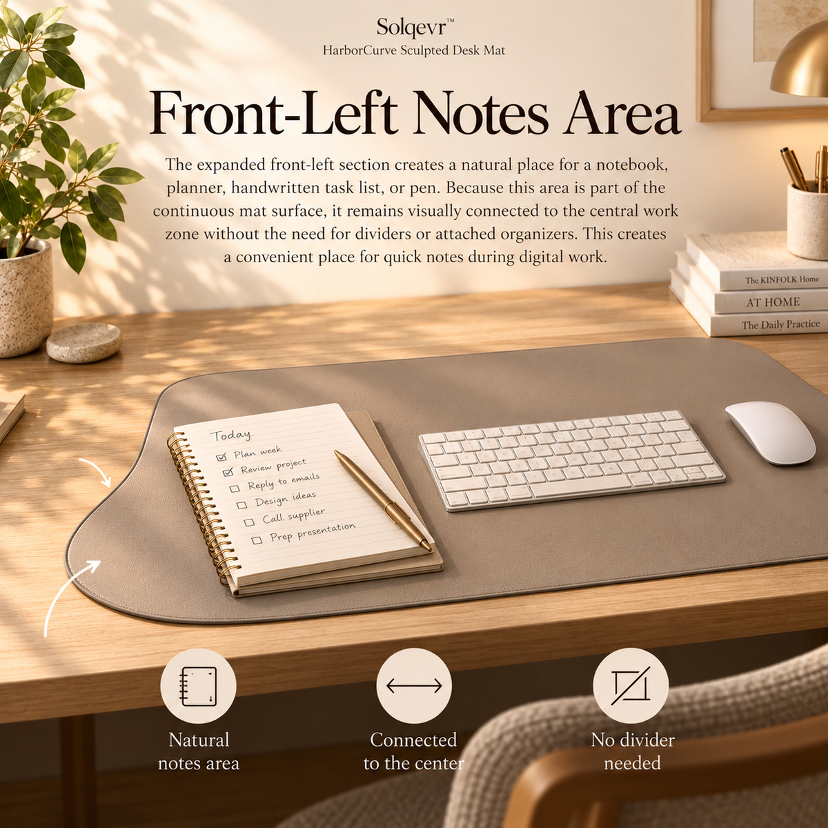 Solqevr™ HarborCurve Sculpted Desk Mat