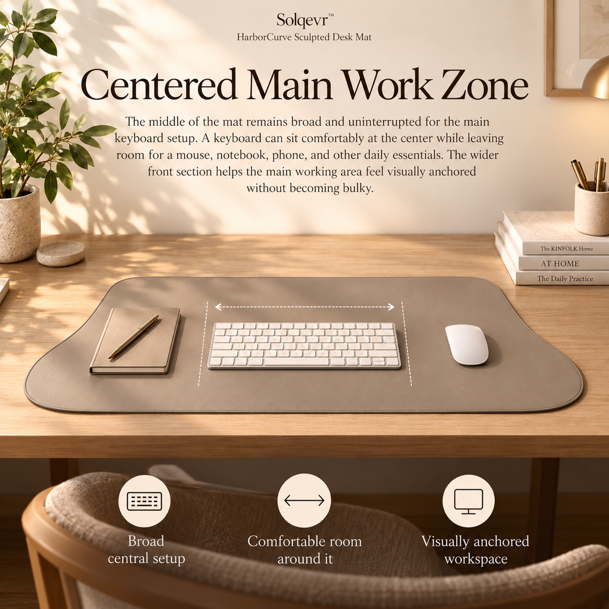 Solqevr™ HarborCurve Sculpted Desk Mat