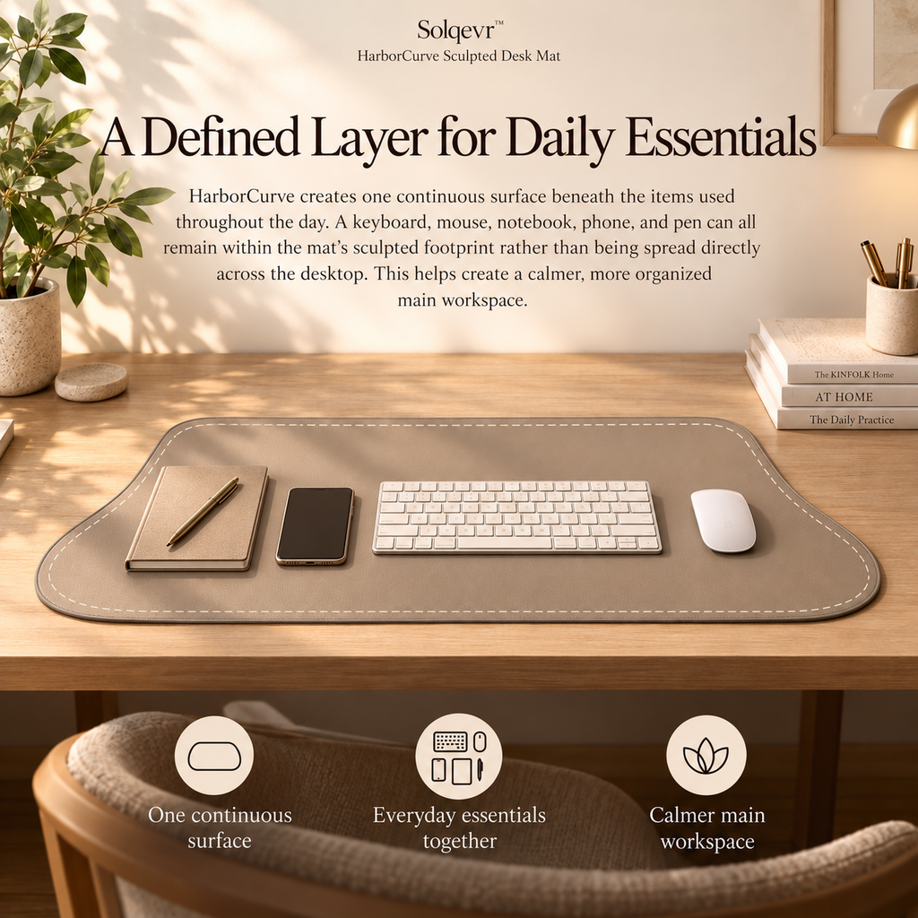 Solqevr™ HarborCurve Sculpted Desk Mat