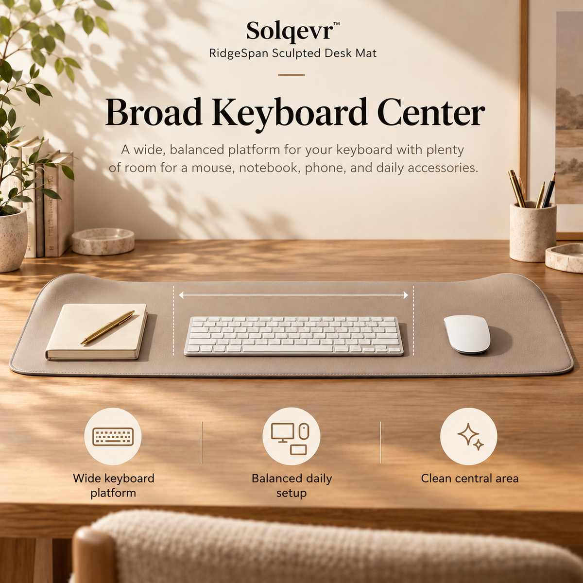Solqevr™ RidgeSpan Sculpted Desk Mat