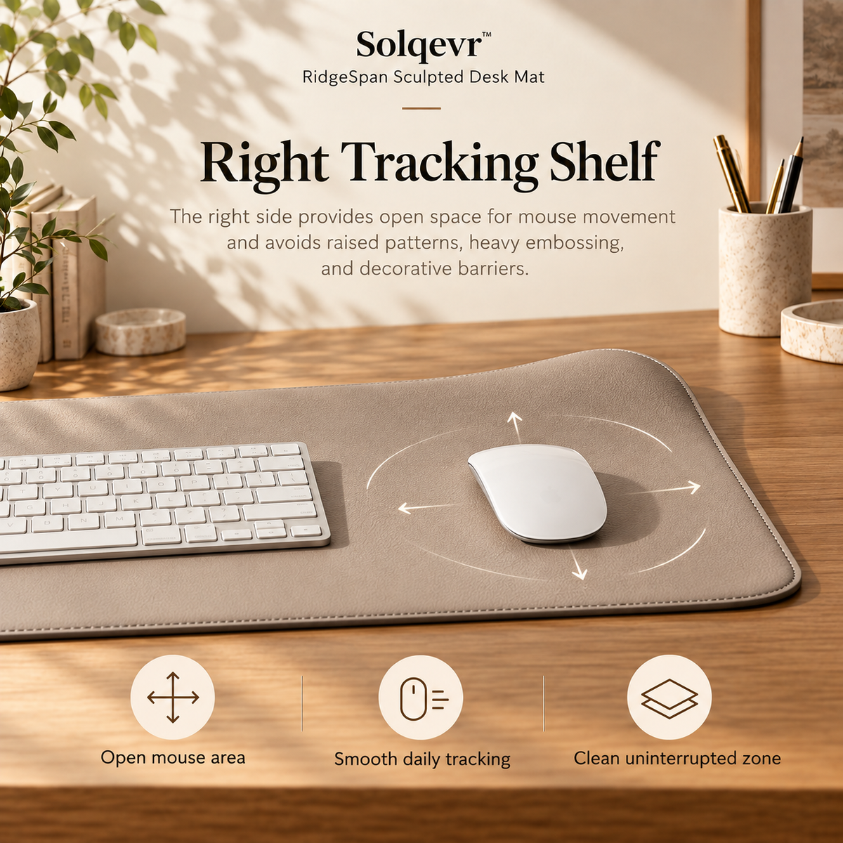 Solqevr™ RidgeSpan Sculpted Desk Mat