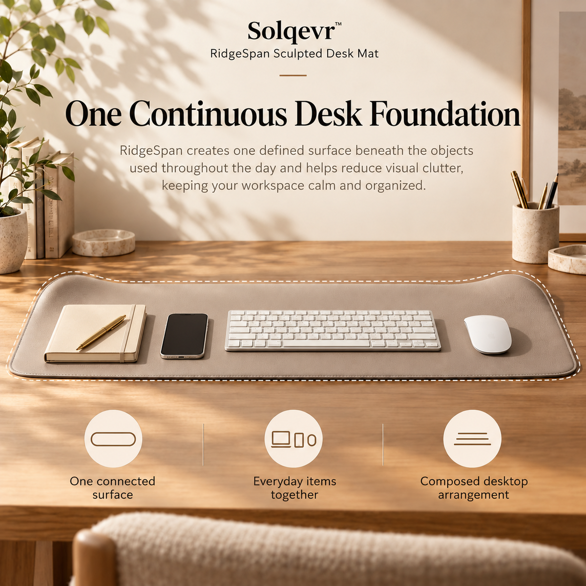 Solqevr™ RidgeSpan Sculpted Desk Mat