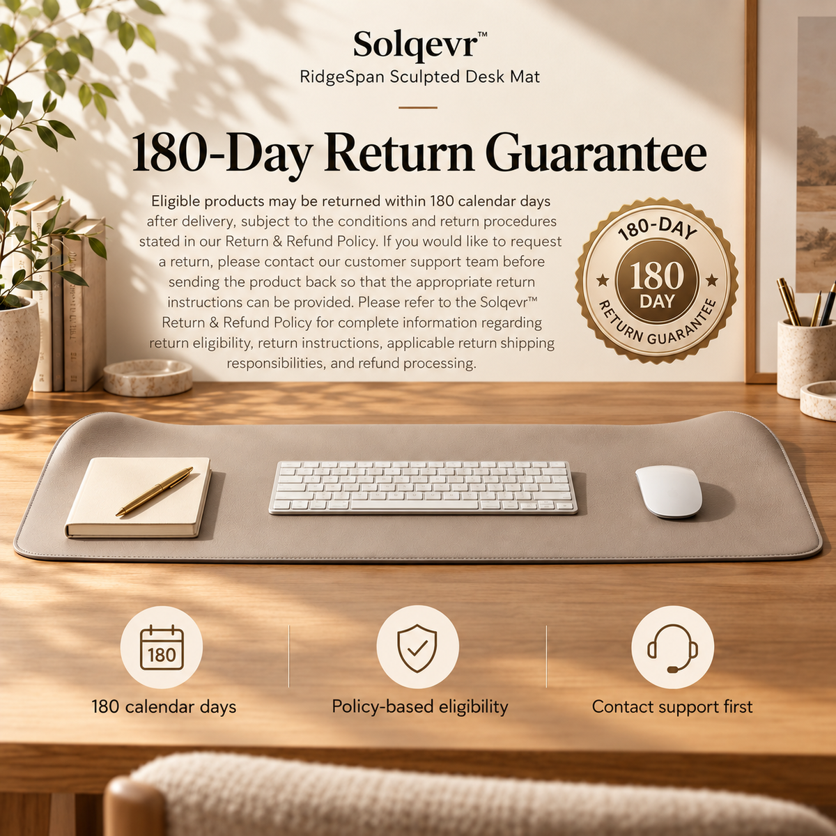 Solqevr™ RidgeSpan Sculpted Desk Mat