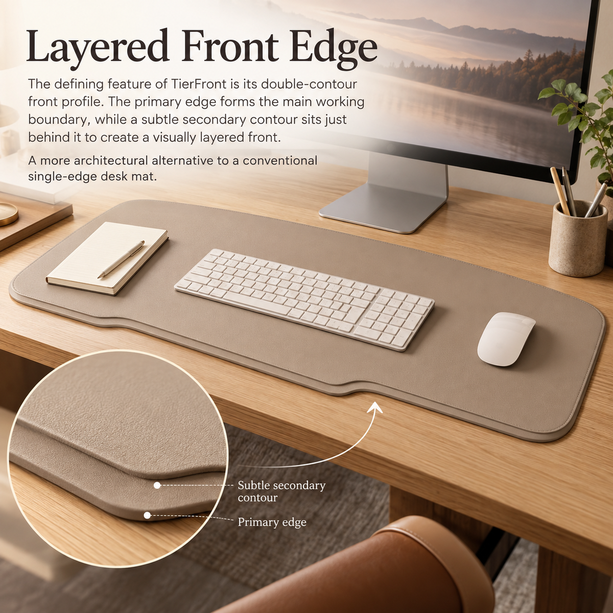 Solqevr™ TierFront Sculpted Desk Mat