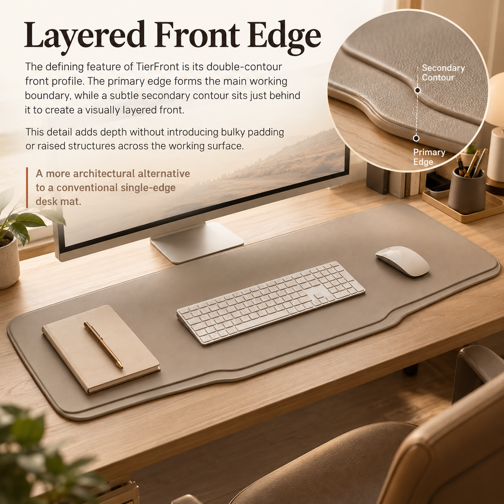 Solqevr™ TierFront Sculpted Desk Mat