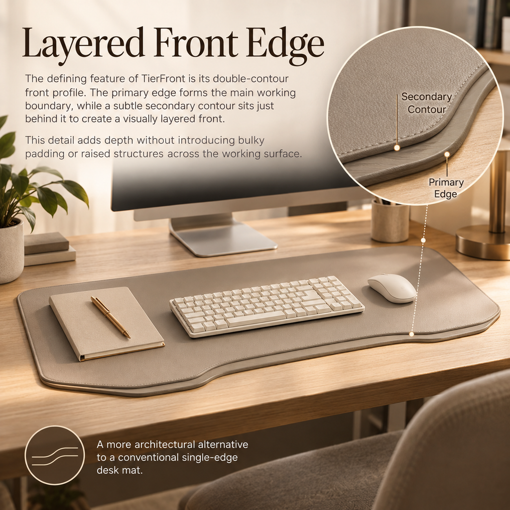 Solqevr™ TierFront Sculpted Desk Mat