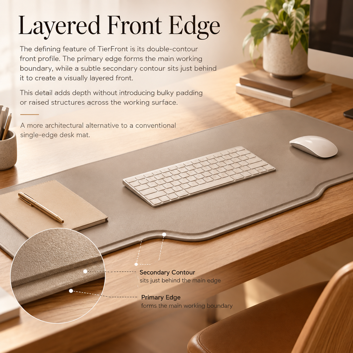 Solqevr™ TierFront Sculpted Desk Mat