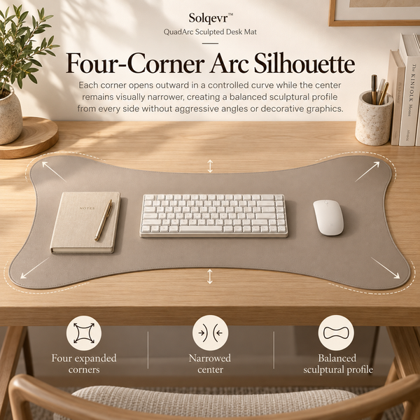 Solqevr™ QuadArc Sculpted Desk Mat