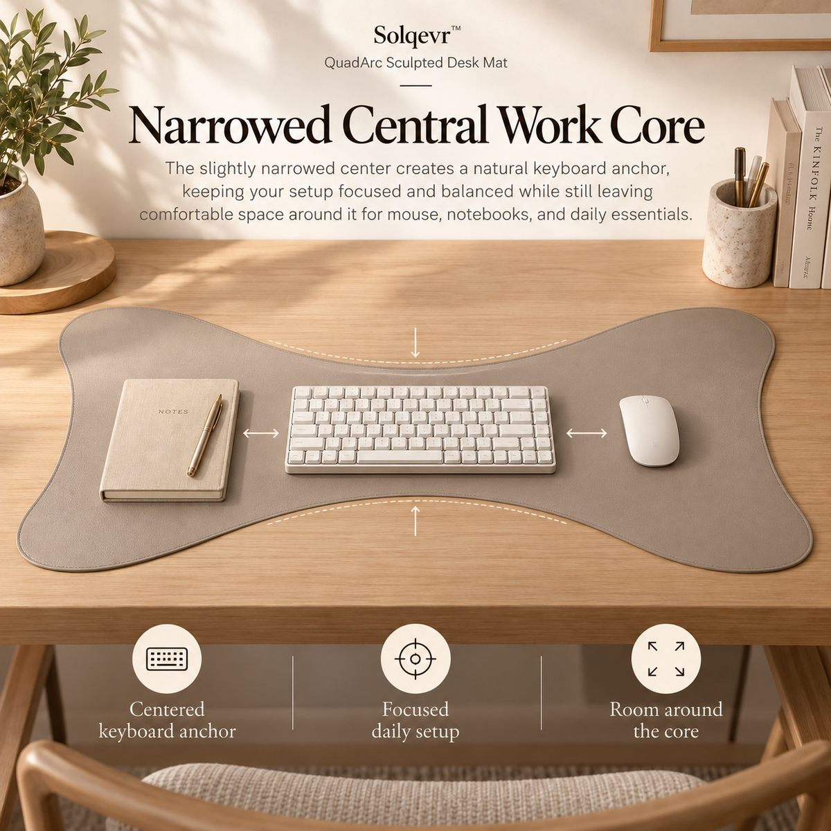 Solqevr™ QuadArc Sculpted Desk Mat
