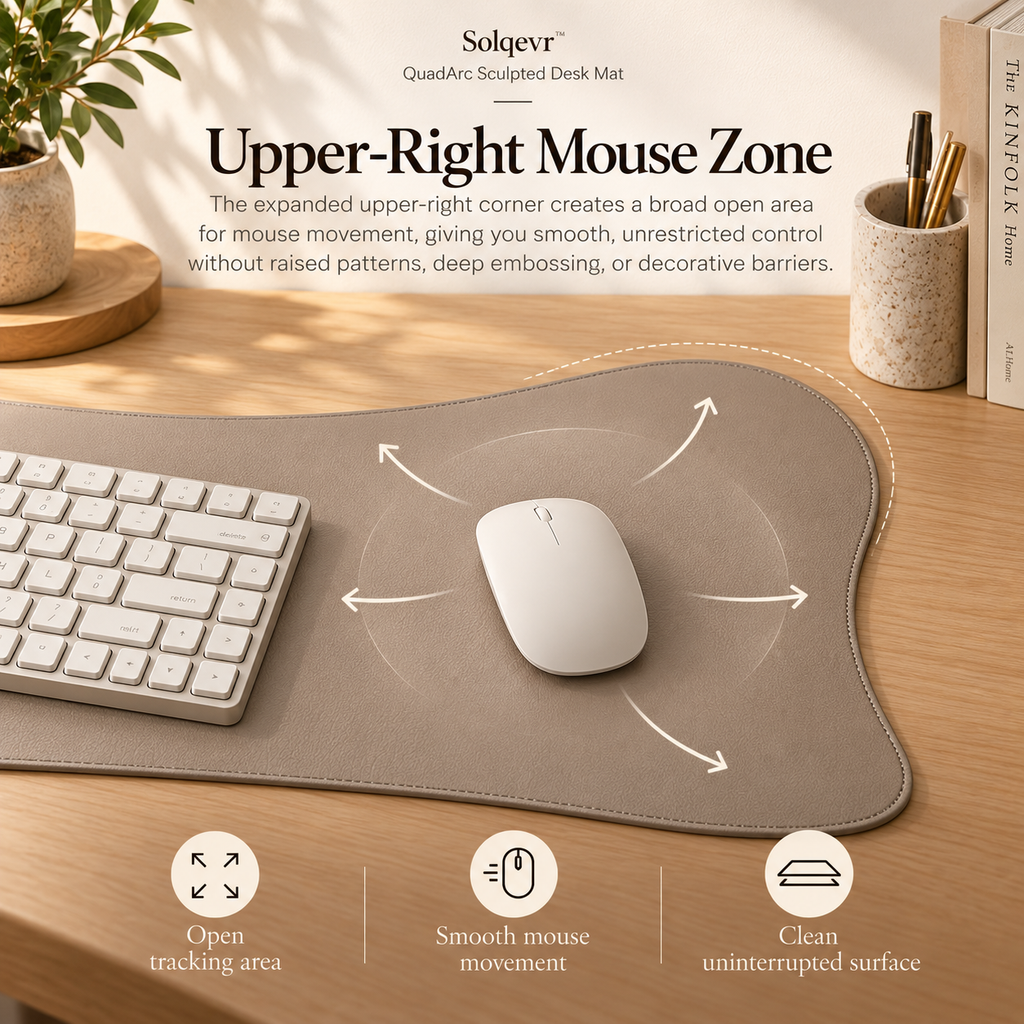Solqevr™ QuadArc Sculpted Desk Mat