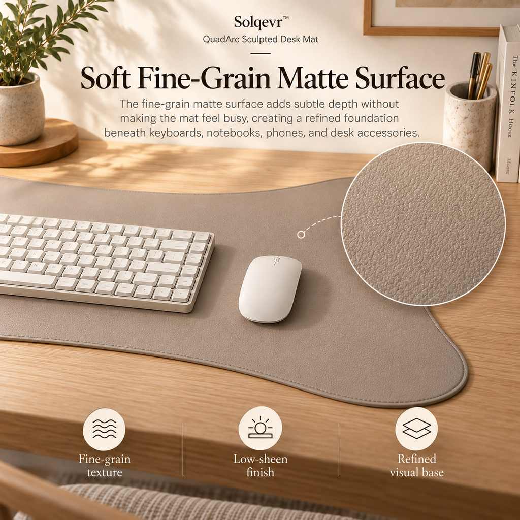 Solqevr™ QuadArc Sculpted Desk Mat