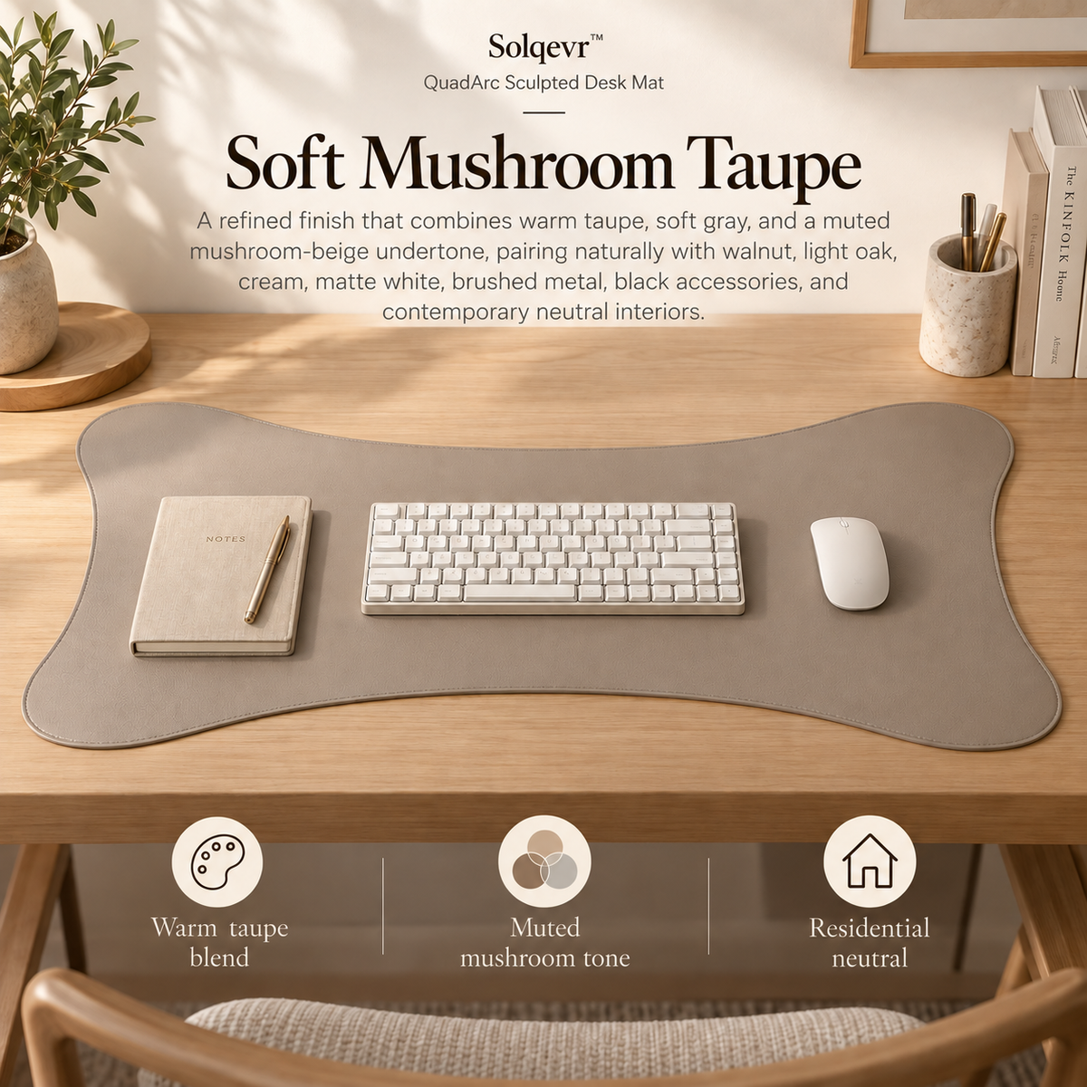 Solqevr™ QuadArc Sculpted Desk Mat