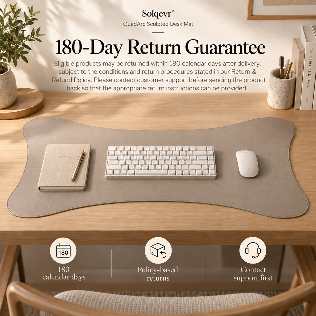 Solqevr™ QuadArc Sculpted Desk Mat