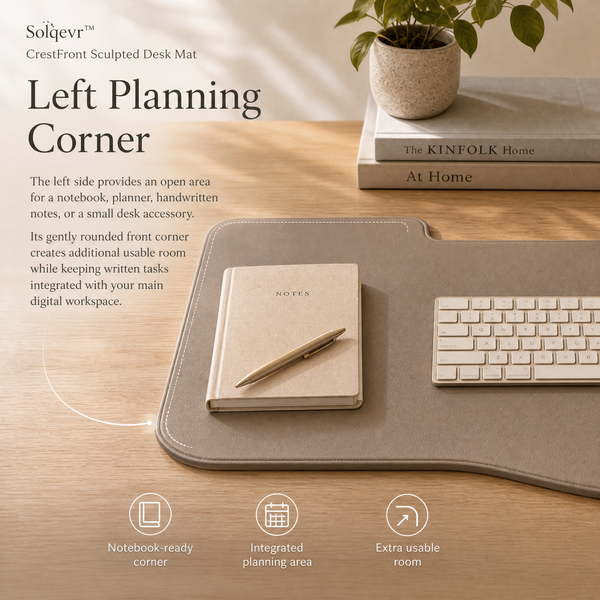 Solqevr™ CrestFront Sculpted Desk Mat
