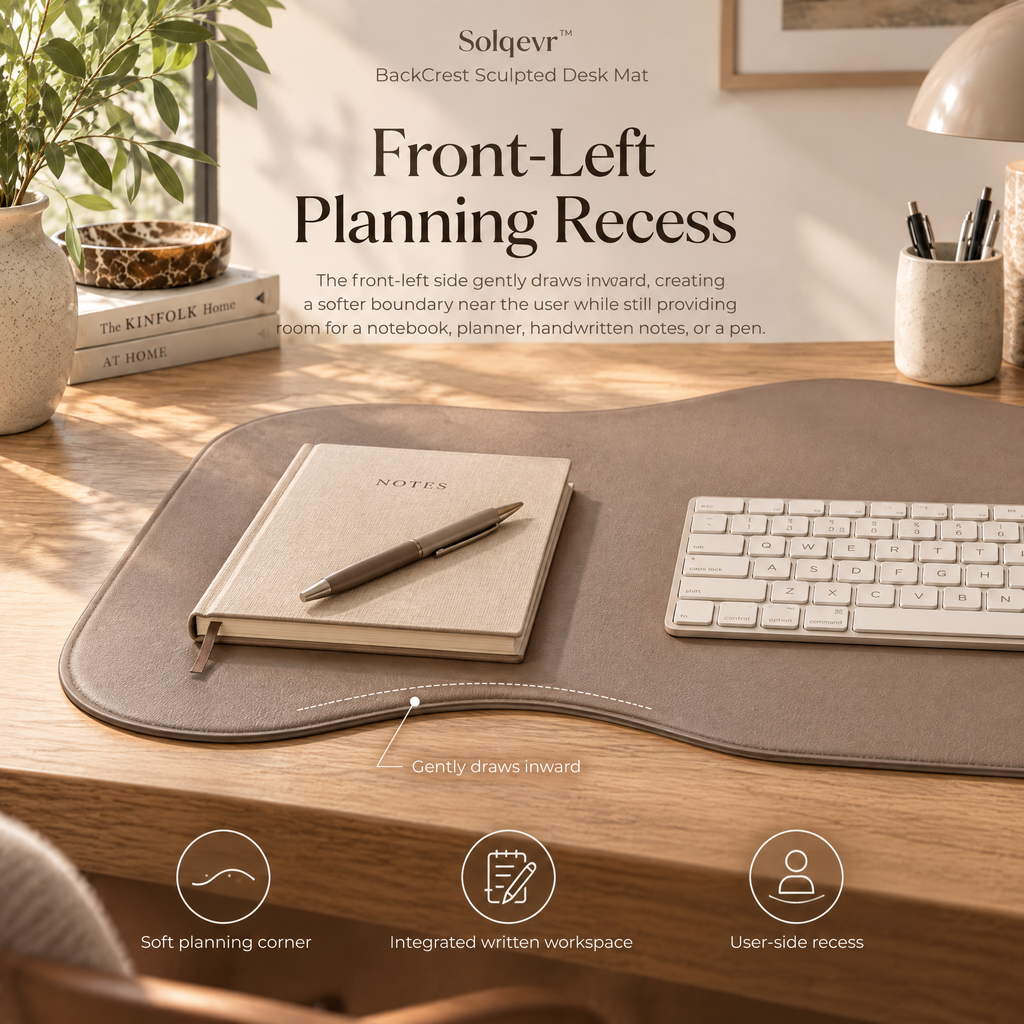 Solqevr™ BackCrest Sculpted Desk Mat
