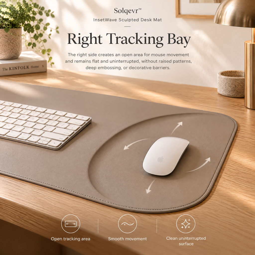 Solqevr™ InsetWave Sculpted Desk Mat