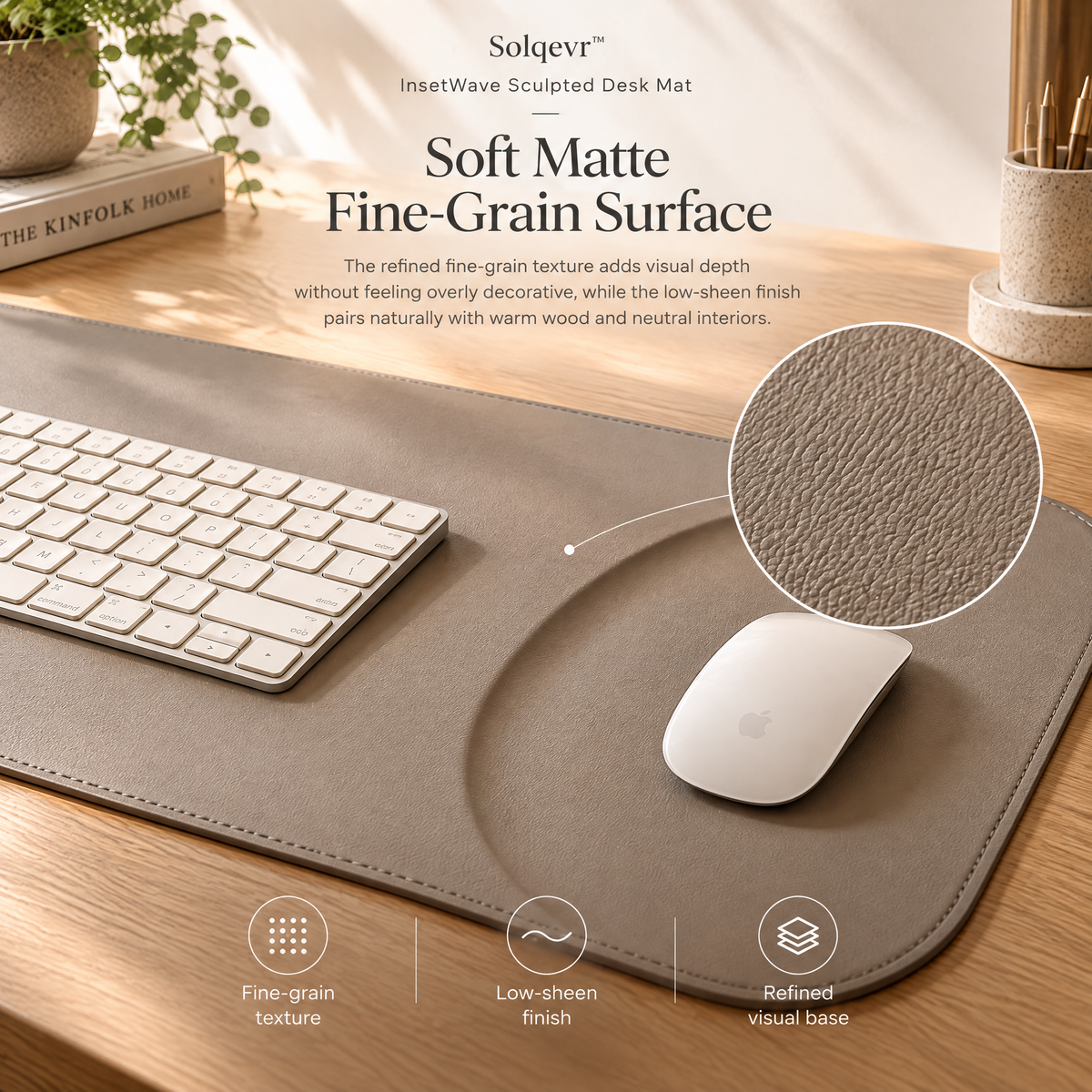 Solqevr™ InsetWave Sculpted Desk Mat