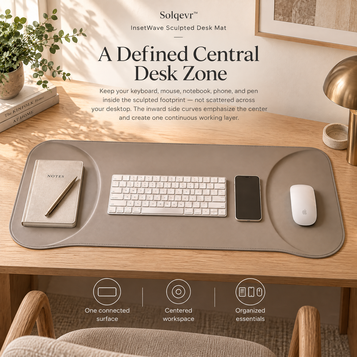 Solqevr™ InsetWave Sculpted Desk Mat