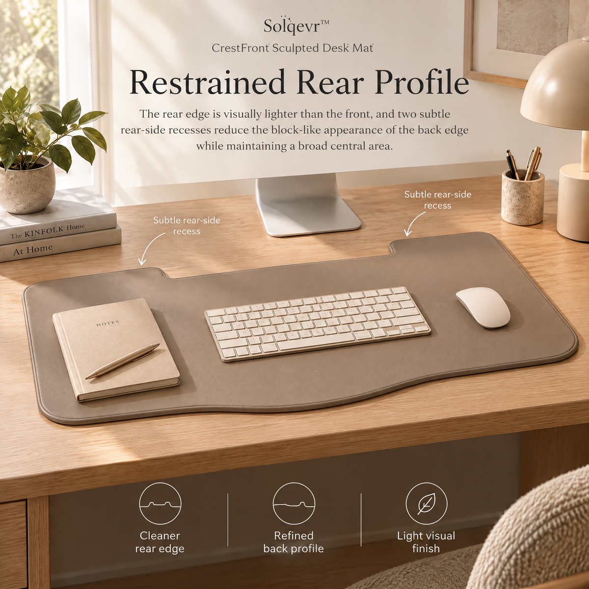 Solqevr™ CrestFront Sculpted Desk Mat
