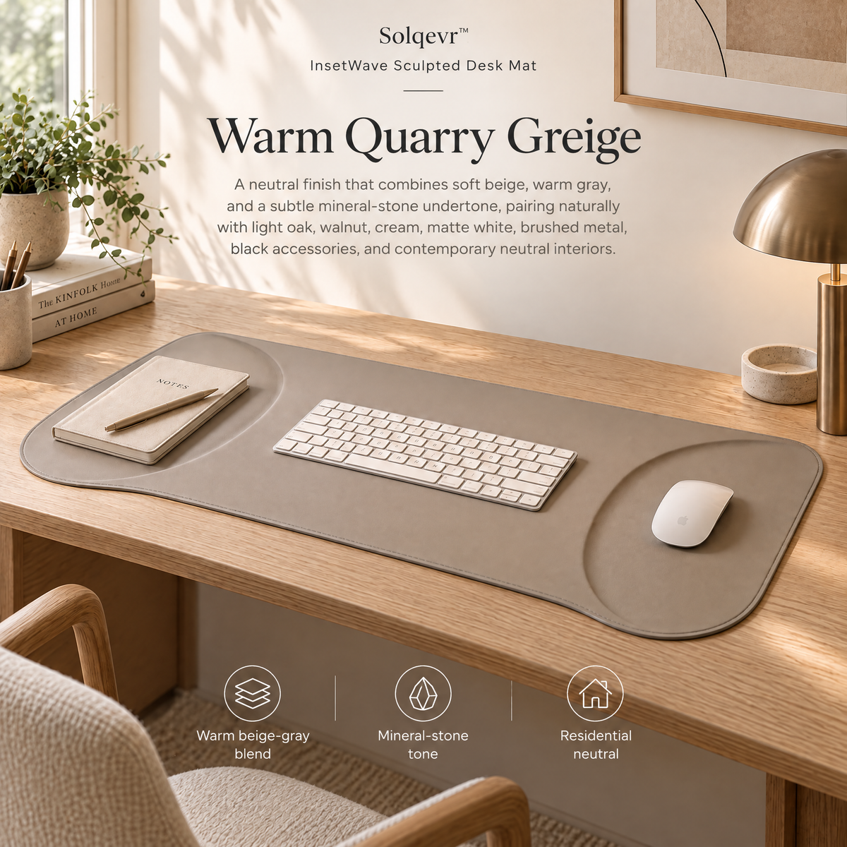 Solqevr™ InsetWave Sculpted Desk Mat