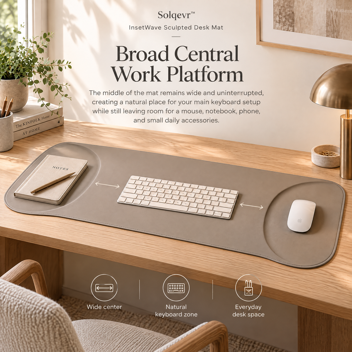 Solqevr™ InsetWave Sculpted Desk Mat