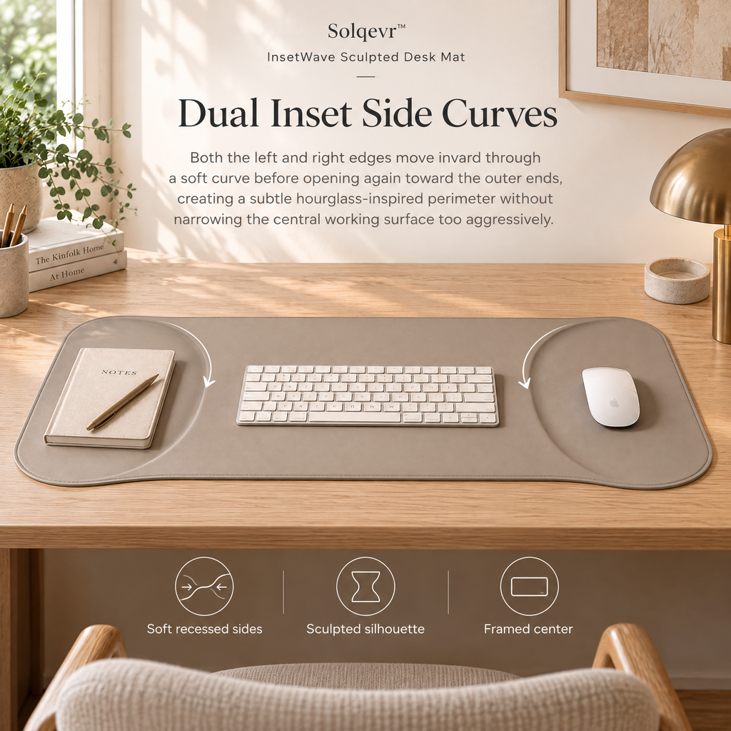 Solqevr™ InsetWave Sculpted Desk Mat